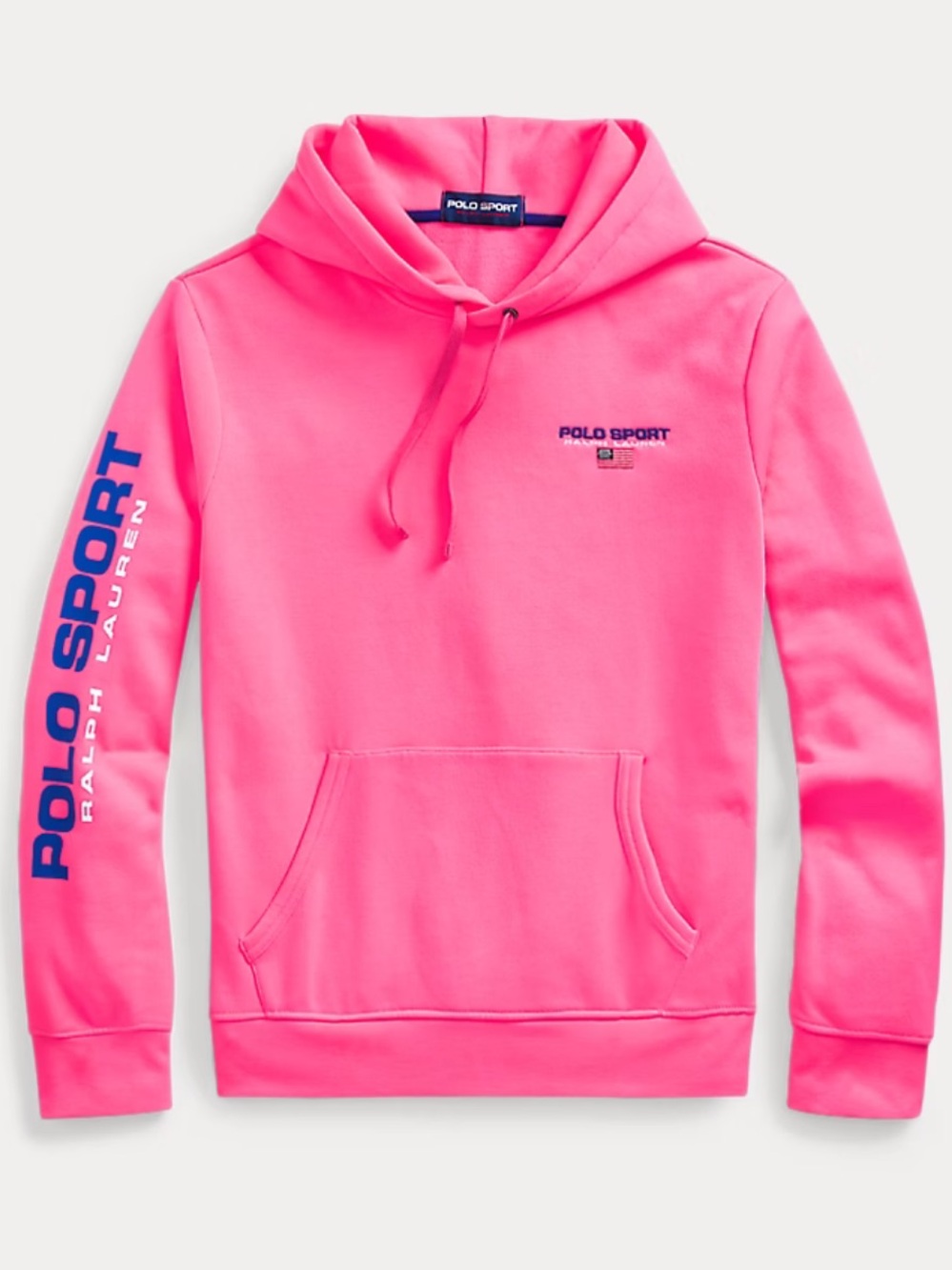 Polo Sport Fleece Hoodie Ralph Lauren Men small hot bright pink neon sweatshirt